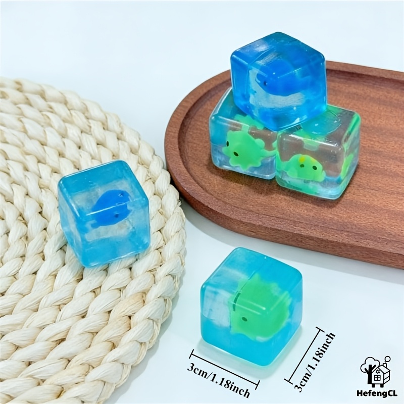 Ocean-themed Squishy Cube Toy, Portable Fidget